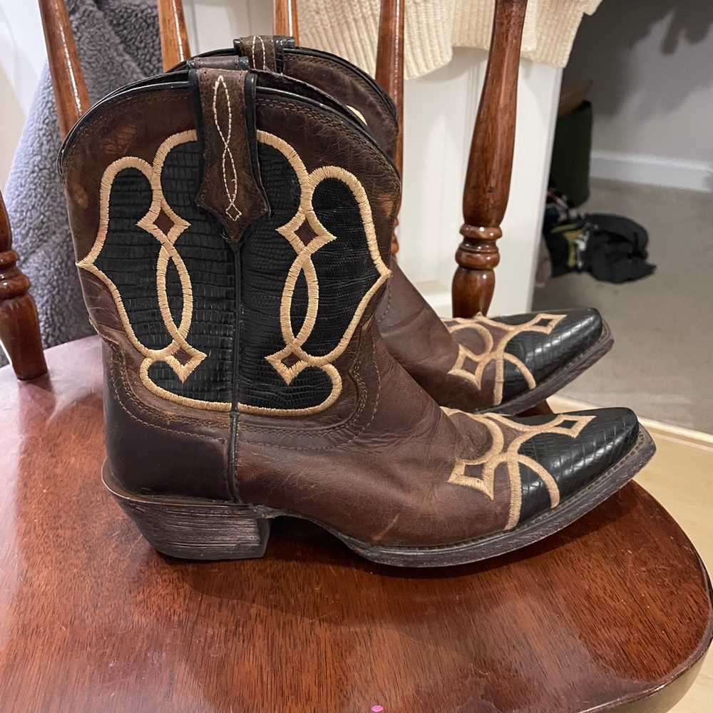 Ariat Brown and Black Heeled Boots
